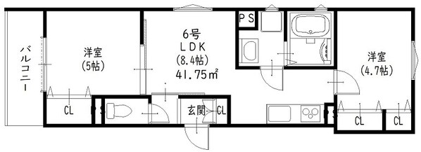 クリエオーレ南新町の物件間取画像